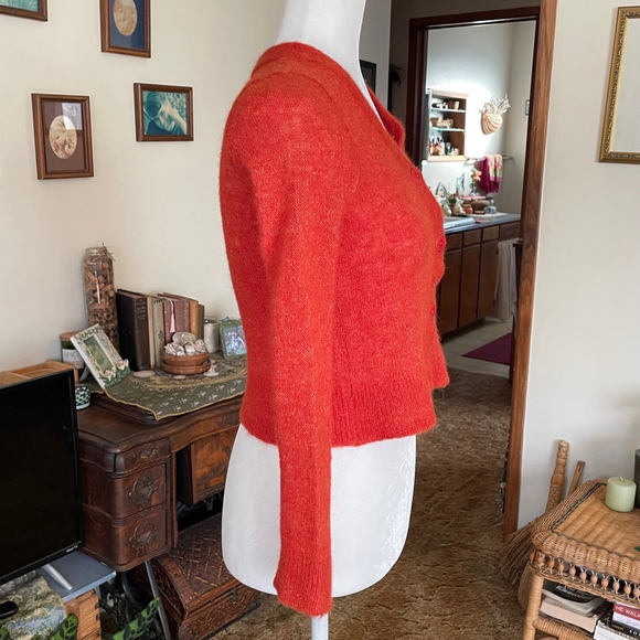 Madewell Orange Alpaca Blend V Neck Cardigan Size XS - Picture 5 of 13